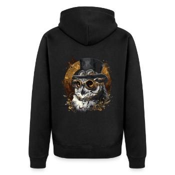 Steam Punk Art Funky Steampunk - Unisex Premium Organic Zip Hoodie - black - Back - Nico (187cm)