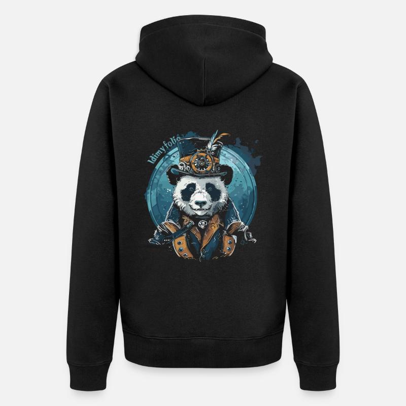 Steam Punk Art Funky Steampunk - Veste à capuche bio Premium Unisexe - noir