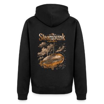 Steam Punk Art Funky Steampunk - Veste à capuche bio Premium Unisexe - noir - Dos - Nico (187cm)