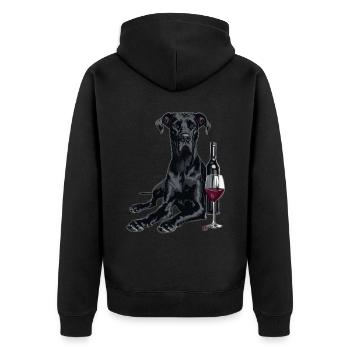 Great Dane - Unisex Premium Organic Zip Hoodie - black - Back - Nico (187cm)