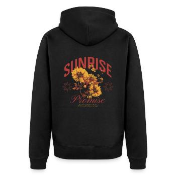 Sunrise Promise Design d’art floral - Veste à capuche bio Premium Unisexe - noir - Dos - Nico (187cm)
