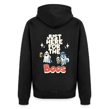 Halloween Ghost Party with Beer and Alcohol - Unisex Premium Organic Zip Hoodie - black - Back - Nico (187cm)