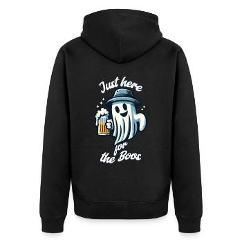 Drôle de fantôme d’Halloween ici pour l’alcool - Veste à capuche bio Premium Unisexe - noir - Dos - Nico (187cm)
