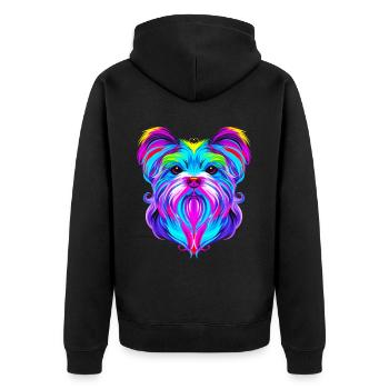 Popart de chien maltais - Veste à capuche bio Premium Unisexe - noir - Dos - Nico (187cm)