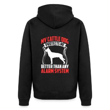 Le chien de bouvier australien me protège Chien de bétail - Veste à capuche bio Premium Unisexe - noir - Dos - Nico (187cm)