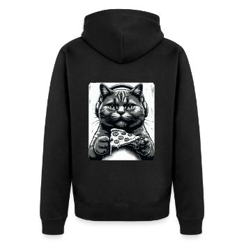 Drôles de chats Jeux Pizza Gamer Gamer Jeux - Veste à capuche bio Premium Unisexe - noir - Dos - Nico (187cm)
