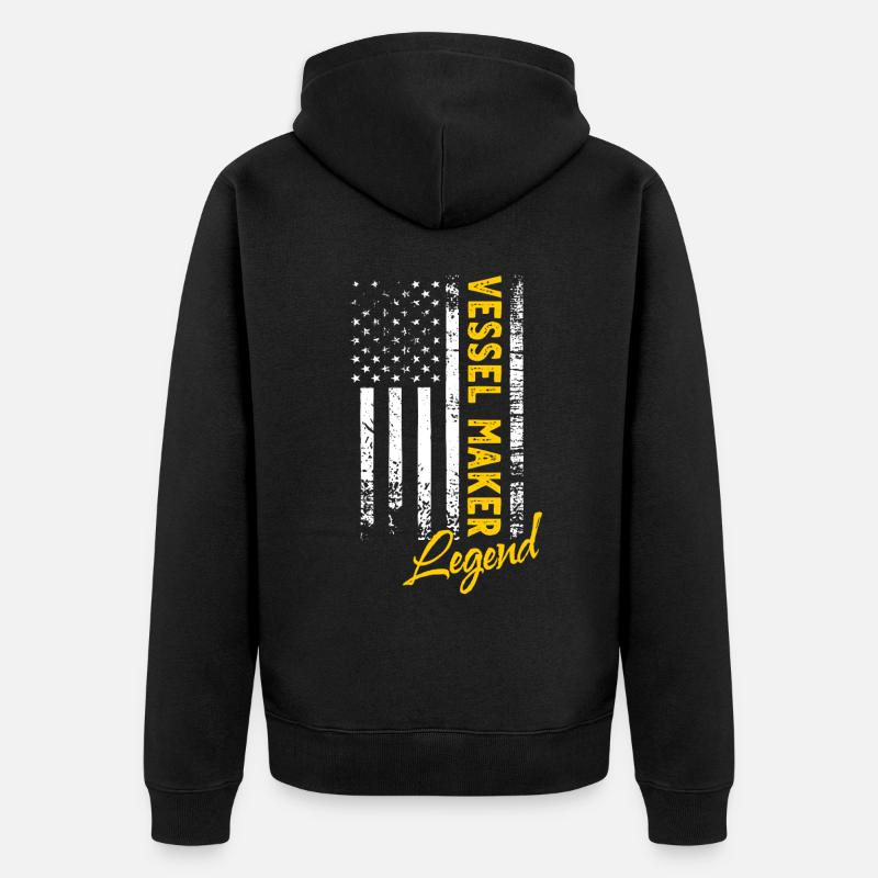 Légende du constructeur naval - Veste à capuche bio Premium Unisexe - noir