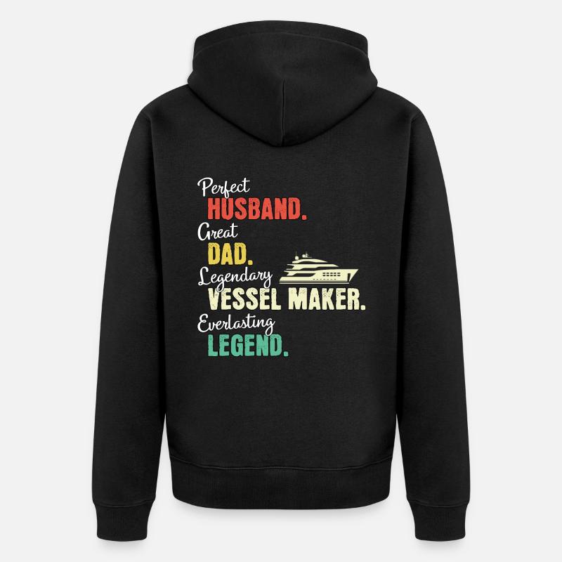 Papa constructeur naval - Veste à capuche bio Premium Unisexe - noir