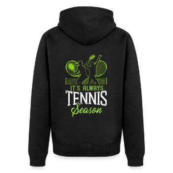 Funny Tennis Player Racket It's - Unisex Premium Bio Zip Hoodie - Schwarz - Hinten - Nico (187cm)