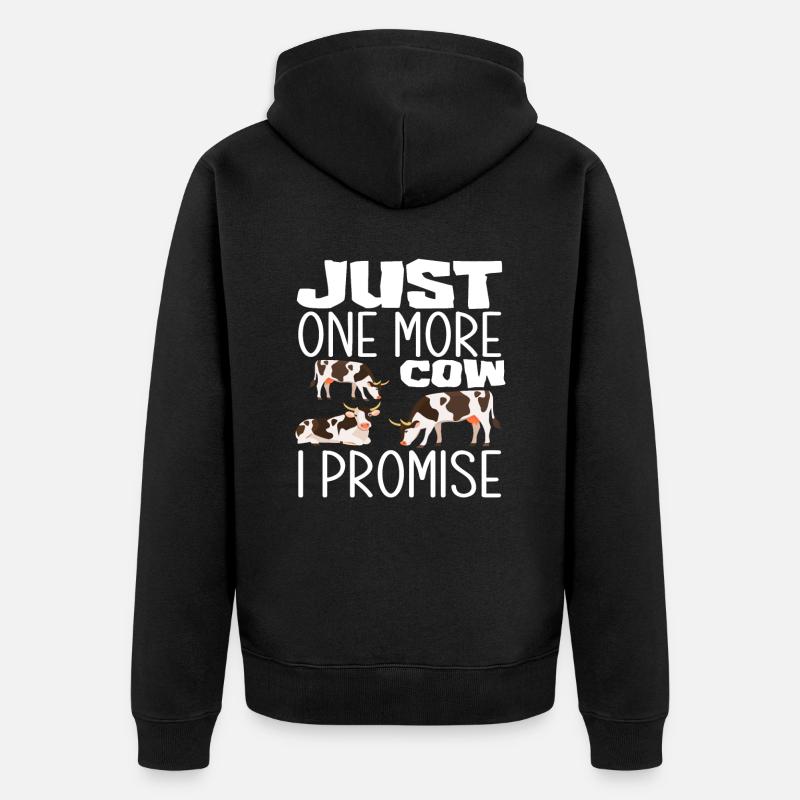 Nur Noch Eine Kuh Versprochen - Unisex Premium Bio Zip Hoodie - Schwarz