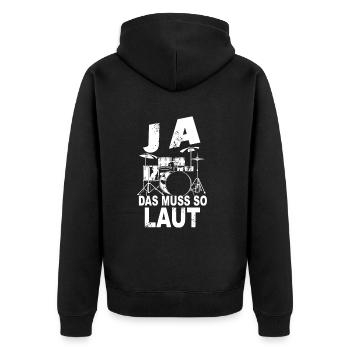 Tambours Tambours Baguette Batteur Musique Groupe Rock - Veste à capuche bio Premium Unisexe - noir - Dos - Nico (187cm)