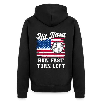 Baseball Sports Baseball Player Pitcher Catcher USA - Unisex Premium Organic Zip Hoodie - black - Back - Nico (187cm)