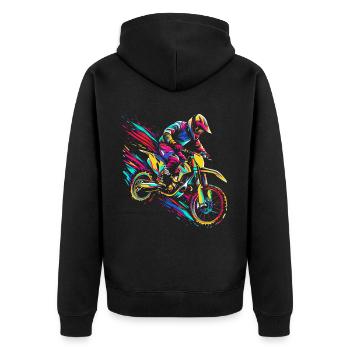 motocross motocycliste motocycliste tout-terrain po - Veste à capuche bio Premium Unisexe - noir - Dos - Nico (187cm)