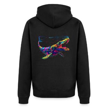 Mosasaurus Dinosaur Popart - Unisex Premium Organic Zip Hoodie - black - Back - Nico (187cm)