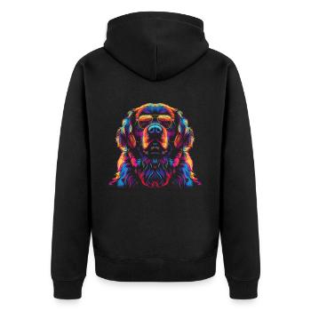 Newfoundland Dog Sunglasses Popart - Unisex Premium Organic Zip Hoodie - black - Back - Nico (187cm)