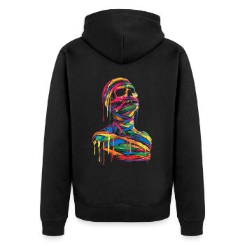 Mummy Halloween Pop Art - Unisex Premium Organic Zip Hoodie - black - Back - Nico (187cm)