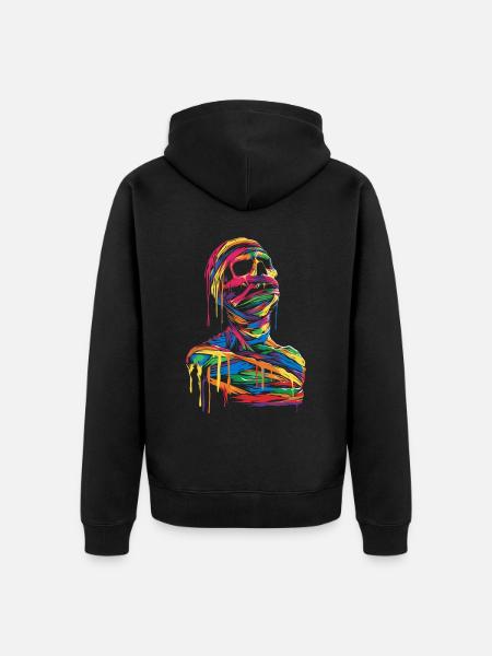 Mummy Halloween Pop Art - Unisex Premium Organic Zip Hoodie - black