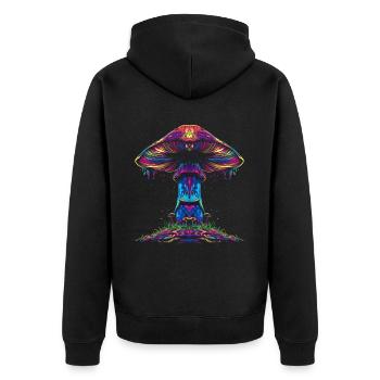 Champignon Cottagecore Popart - Veste à capuche bio Premium Unisexe - noir - Dos - Nico (187cm)