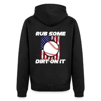 Baseball Sport Baseballspieler Pitcher Catcher USA - Unisex Premium Bio Zip Hoodie - Schwarz - Hinten - Nico (187cm)