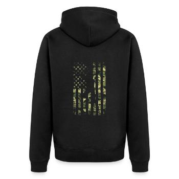 Baseball Sport Baseballspieler Pitcher Catcher USA - Unisex Premium Bio Zip Hoodie - Schwarz - Hinten - Nico (187cm)