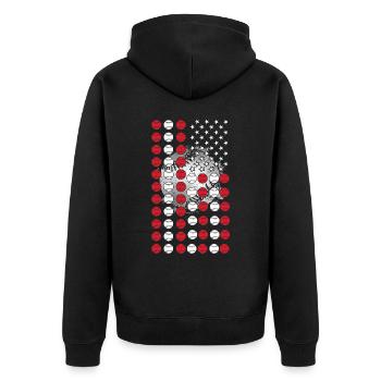 Baseball Sport Baseballspieler Pitcher Catcher USA - Unisex Premium Bio Zip Hoodie - Schwarz - Hinten - Nico (187cm)