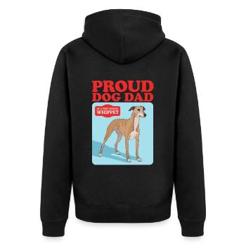 Whippet Dad Petit lévrier anglais Cadeau - Veste à capuche bio Premium Unisexe - noir - Dos - Nico (187cm)