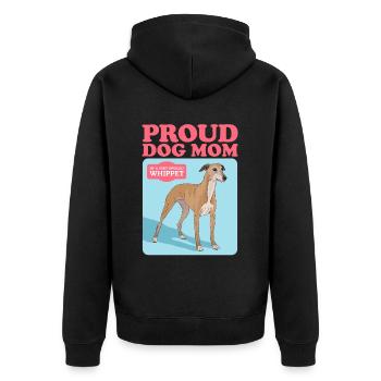 Whippet Mom Petit lévrier anglais Cadeau - Veste à capuche bio Premium Unisexe - noir - Dos - Nico (187cm)