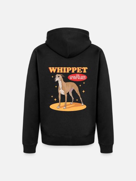Whippet Petits Lévriers Anglais Cadeaux - Veste à capuche bio Premium Unisexe - noir