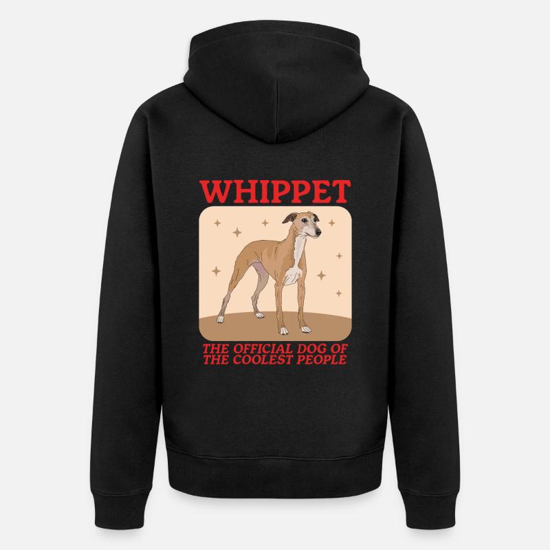 Whippet Lévrier anglais Cadeau - Veste à capuche bio Premium Unisexe - noir