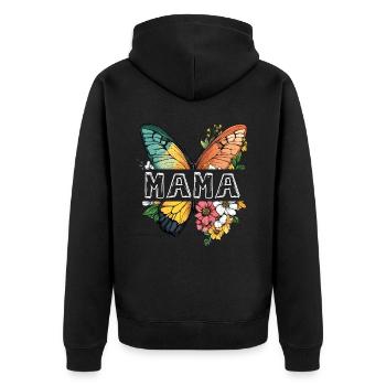 Mom Butterfly Flowers Best Mom Mother's Day - Unisex Premium Organic Zip Hoodie - black - Back - Nico (187cm)