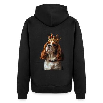 Cavalier King Charles Spaniel - Unisex Premium Organic Zip Hoodie - black - Back - Nico (187cm)