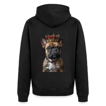 Bouledogue français - Veste à capuche bio Premium Unisexe - noir - Dos - Nico (187cm)