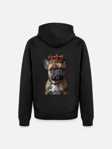 French Bulldog - Unisex Premium Organic Zip Hoodie - black