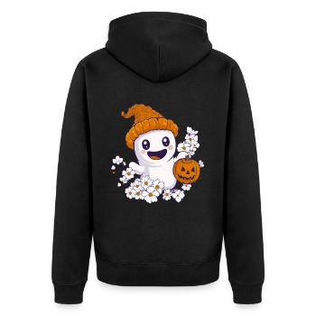 Halloween Fantôme Cadeau Femmes Hommes Enfants Décoration - Veste à capuche bio Premium Unisexe - noir - Dos - Nico (187cm)