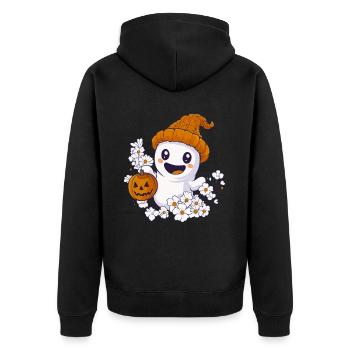 Halloween Fantôme Cadeau Femmes Hommes Enfants Décoration - Veste à capuche bio Premium Unisexe - noir - Dos - Nico (187cm)