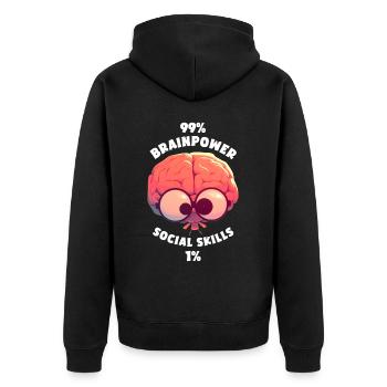 99% Matière grise 1% Compétences sociales Cerveau Drôle - Veste à capuche bio Premium Unisexe - noir - Dos - Nico (187cm)