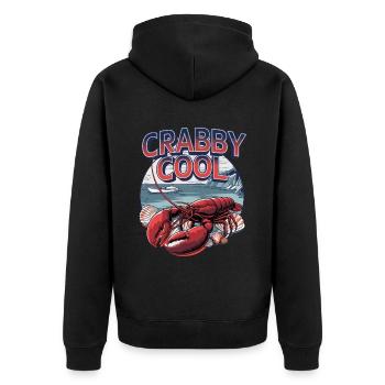Crabby Cool für Meeresfrüchte Liebhaber - Unisex Premium Bio Zip Hoodie - Schwarz - Hinten - Nico (187cm)