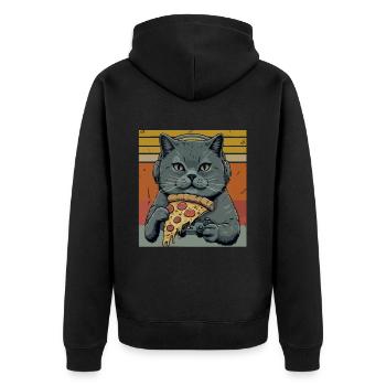 Drôles de chats Jeux Pizza Gamer Gamer Jeux - Veste à capuche bio Premium Unisexe - noir - Dos - Nico (187cm)