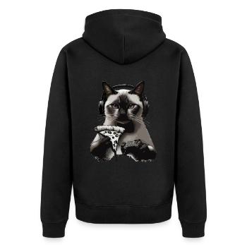 Drôles de chats Jeux Pizza Gamer Gamer Jeux - Veste à capuche bio Premium Unisexe - noir - Dos - Nico (187cm)