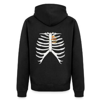 Funny Skeleton Burger Love Costume Halloween - Unisex Premium Organic Zip Hoodie - black - Back - Nico (187cm)