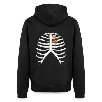 Funny Skeleton Burger Love Costume Halloween - Unisex Premium Organic Zip Hoodie - black - Back - Nico (187cm)