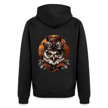 Steam Punk Art Funky Steampunk - Unisex Premium Organic Zip Hoodie - black - Back - Nico (187cm)