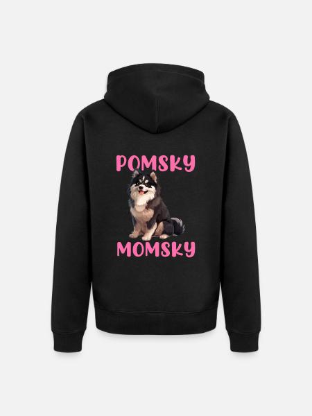 Pomsky Momsky dog - Unisex Premium Bio Zip Hoodie - Schwarz