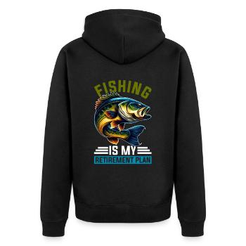 Pêcheur à la retraite Pêche à l’achigan Poisson-chat Retraite - Veste à capuche bio Premium Unisexe - noir - Dos - Nico (187cm)