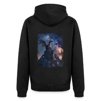 Kite - Unisex Premium Organic Zip Hoodie - black - Back - Nico (187cm)