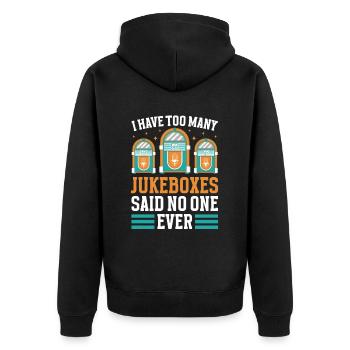 Karaoke Master Retro Music Juke Box - Unisex Premium Bio Zip Hoodie - Schwarz - Hinten - Nico (187cm)