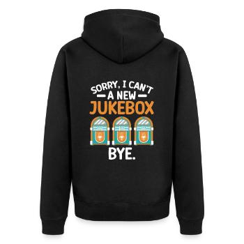 Karaoke Master Retro Music Juke Box - Unisex Premium Bio Zip Hoodie - Schwarz - Hinten - Nico (187cm)