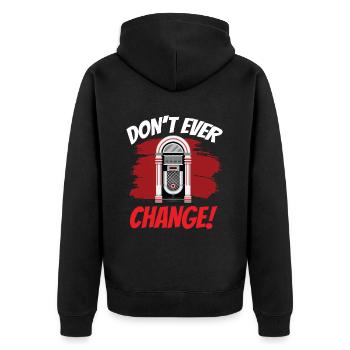 Karaoke Master Retro Music Juke Box - Unisex Premium Bio Zip Hoodie - Schwarz - Hinten - Nico (187cm)