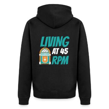 Karaoke Master Retro Music Juke Box - Unisex Premium Bio Zip Hoodie - Schwarz - Hinten - Nico (187cm)