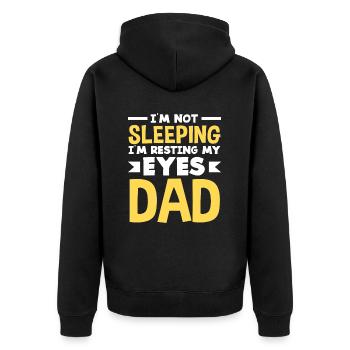 I don't sleep, I rest my eyes dad - Unisex Premium Organic Zip Hoodie - black - Back - Nico (187cm)